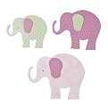 Bella Wall Plaques - Set of 3 Diecut Elephants