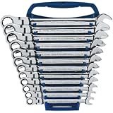 GearWrench 9901 12 Piece Metric Flex-Head Combination Ratcheting Wrench Set