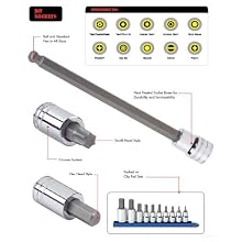 GearWrench 80446 3/8-Inch Drive Long Ball Hex Bit Socket 8mm