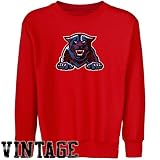 NCAA Georgia State Panthers Youth Red Distressed Logo Vintage Crew Neck Fleece Sweatshirt