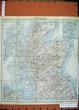 1927 COLOUR MAP SCOTLAND SKYE ORKNEY EDINBURGH GLASGOW