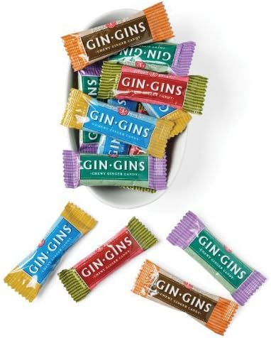 Gin Gins Variety Ginger Chews (Original, Apple, Coffee, &amp; Peanut) 5lb Bag