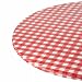 Kwik-Cover 48PK-RW 42-48'' Round Individually Packaged Kwik-Cover - Red Gingham Fitted Table Cover Individually Wrapped, 2 Bags of 25