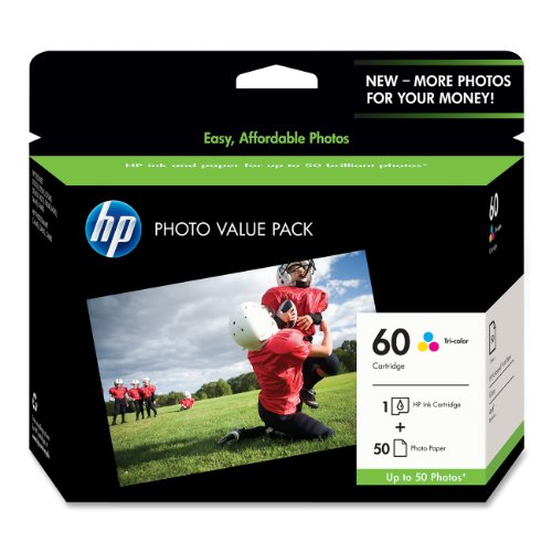 HP 60 Tri-color Original Ink Cartridge with Photo Paper (CG845AN)
