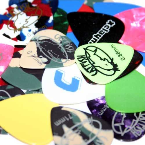 Produkt-Bild: Plektren - Picks - Plektrum / 25er Set / gemischte St&auml;rken & Ausf&uuml;hrungen