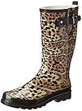 Western Chief Women's Leopard Exotic Rain Boot,Tan,6 M US