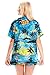 Funky Hawaiian Blouse Women Short-Sleeve Front-Pocket Surf Beach Turquoise