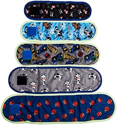 Rocpet - 4 Pcs Dog Diaper Belly Band Washable Reusable for Small Male Boy Dog Breeds Puppy (Random Colors) (XL: Adjustable 14.0"-16.0")