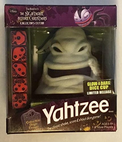 The Nightmare Before Christmas Yahtzee- Oogie Boogie Limited Release Glow In The Dark Dice Cup