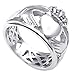KONOV Mens Womens Stainless Steel Ring, Claddagh Heart Crown Wedding Band, Silver