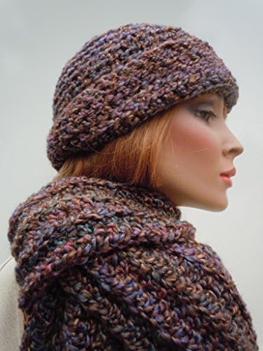 Tuscany Colors Hat and Scarf Set, Desert Colors Hat and Scarf Set, Slouch and Scarf Set, Variegated Colors Hat and Scarf, Crocheted Hat and Scarf, Women's Hat and Scarf Set