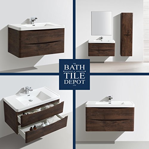 Cheap Price 600mm Chestnut Wall Mounted Bathroom Vanity Unit, Basin