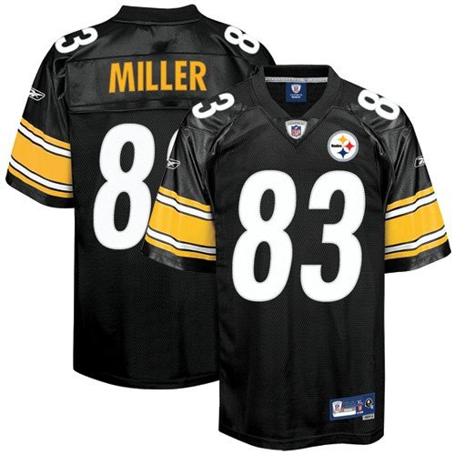 Reebok Heath Miller Pittsburgh Steelers Premier Tackle Twill Jersey - Black (Large)