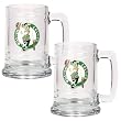 Boston Celtics NBA 2pc 15oz Glass Tankard Set - Primary Logo by Great American Products
