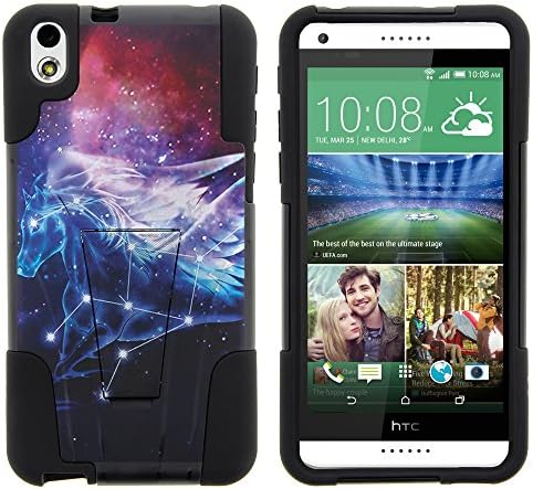 HTC Desire 816 Case, Silicone Gel and PC Combination STRIKE Impact Kickstand Case with Dazzling Designs for HTC Desire 816 (Virgin Mobile) from MINITURTLE | Includes Clear Screen Protector and Stylus Pen - Pegasus Constellation Stars