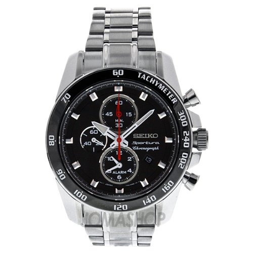 Seiko Men's SNAE69 Stainless Steel Analog with Black Dial Watch