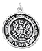 STERLING SILVER UNITED STATES ARMY MEDALLION CHARM title=