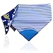 Reversable Dino/Blue Stripes Soft Cotton Baby Teething Bandana, Teething Bib, Drool Bib (Dinosaur)