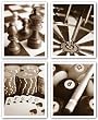 Pool - Chess - Darts - Poker Set by Boyce Watt 11"x14" Art Print Poster