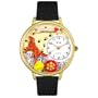 Whimsical Watches Unisex G0130047 Irish Setter Black Skin Leather Watch