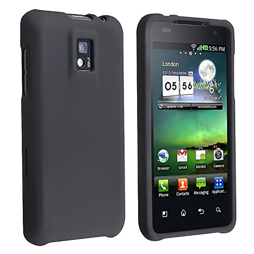 Black Hard Plastic Rubberized Case Cover for T-Mobile LG G2X Black Hard Plastic Rubberized Case Cover for T-Mobile LG G2X