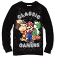 Nintendo Boys 8-20 Classic Gamer Thermal Tee, Black, Small(7/8)