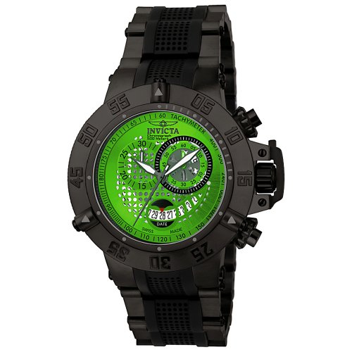 Invicta Men's 6237 Subaqua Collection Chronograph Black Ion-Plated and Black Polyurethane Watch