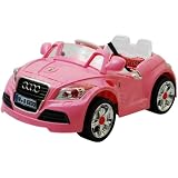 RECHARGEABLE KID'S RIDE ON AUDI STYLE PINK GIRL CAR WITH PARENTAL REMOTE CONTROL+MP3 AUDIO INPUT'