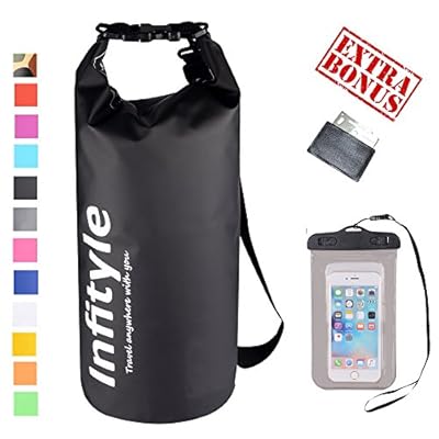 Waterproof Dry Bags - Floating Compression Stuff Sacks Gear Backpacks for Fishing Boating Kayaking Canoeing Snowboarding - Free Universal Water Proof Phone Case and Pocket Tool