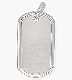 Large Sterling Silver Dog Tag Pendant with Chain