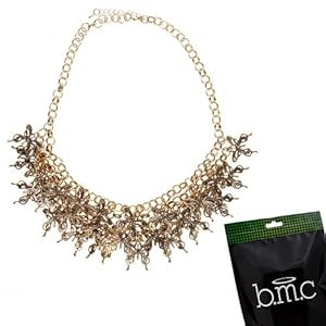 BMC Hot Womens Vintage Gothic Gold Color Metal Statement Bib Collar Fashion Necklace Jewelry - DESIGN: BUTTERFLY 2, Midas Touch Collection