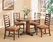 All new item 5 pc brown finish wood dining table set with birch wood veneers and solid hardwoods