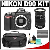 cheap Nikon D90 Digital SLR Camera & 18-200mm HSM Optical Stabilizer Zoom Lens + Case + Nikon EN-EL3e Battery + Cleaning Kit