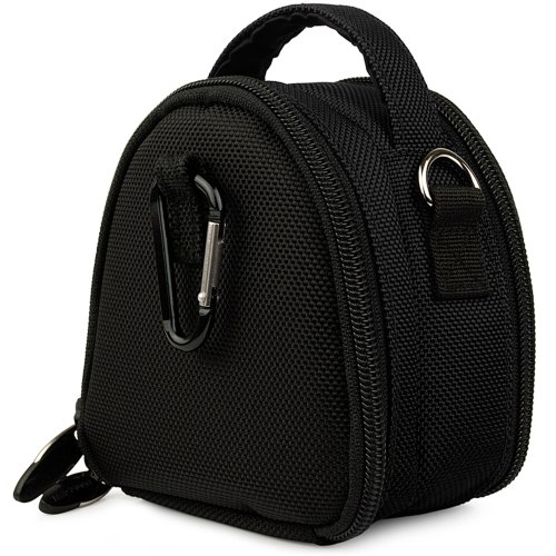 Black Limited Edition Camera Bag Carrying Case with battery charger, battery charger, memory cards, and accessories Pocket for Canon Power-Shot A490 A495 A800 A1200 A2200 A3000 IS A3100 IS A3300 IS D10 ELPH 100 HS ELPH 300 HS ELPH 310 HS ELPH 500 HS ELPH 510 HS S95 SD970 IS SD1300 IS SD1400 IS SD3500 IS SD4000 IS SD4500 IS SX210 IS SX220 HS SX230 HS ELPH 520 HS ELPH 110 HS Powershot Point and Shoot Digital Camera + Includes Blue 6 Inch Mini Tripod
