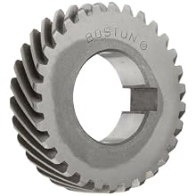Boston Gear H2030R Plain Helical Gear, 45 Degree Helix, 14.5 Degree Pressure Angle, 0.750 Bore, 20 Pitch, 30 Teeth, Steel, RH
