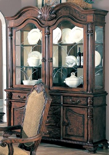 Saint Charles Traditional European Style Solid Wood China Cabinet Buffet Hutch