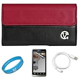 Red & Black Portola Executive Leather Holster Carrying Case with Fixed Belt ....