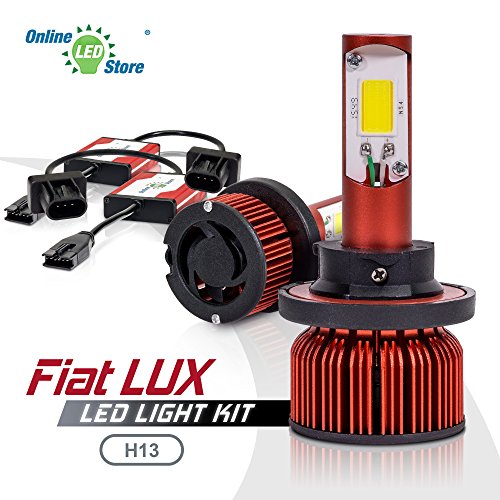 OLS Fiat LUX H13 LED Headlight Bulb Conversion Kit – 72W High/Low Beam 6,000K COOL WHITE