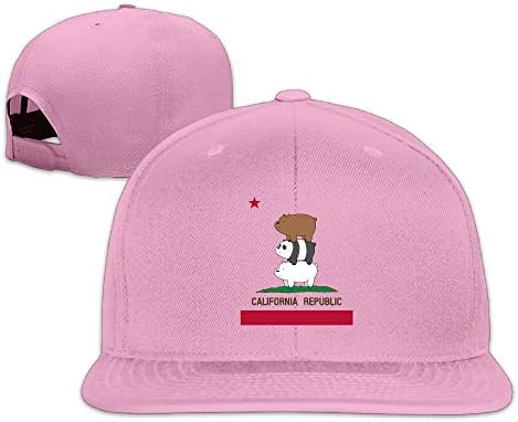 NORAL Snapback Baseball California Flag With Three Bear Cap Hat Pink