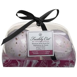 Upper Canada Soap & Candle  Blossom Bath Burst Set Lavender & Citron, Two 6-Ounce Fizzies (Pack of 2)