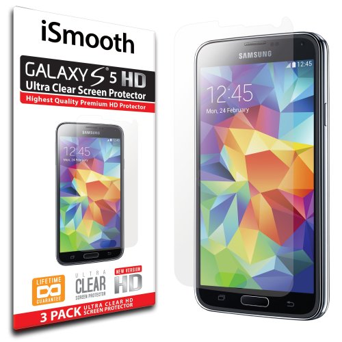 Samsung Galaxy S5 Screen Protector Made with Ultra Clear PET Plastic Gives You Protection From Scratches For the Glass Screen on Your Phone, 3-Pack