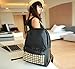 BLACK PU Studded Backpack School Bag Classic Stylish Look for School -JAM Closet