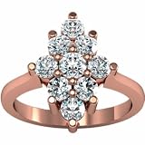 14K Rose Gold Diamond Cluster Ring - 1.16 Ct.