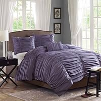 Delancey Comforter set Color: Plum, Size: Queen