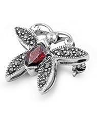 Sterling Silver Brooches Butterfly Garnet Brooche