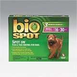 Bio Spot SPOT ON Flea and Tick Control for Dogs 16-30 lbs , 3 pack