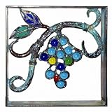 ブロック 塀 飾りブロック シャインガラス銅製ミニブロック(ブドウ) 燻し銅色