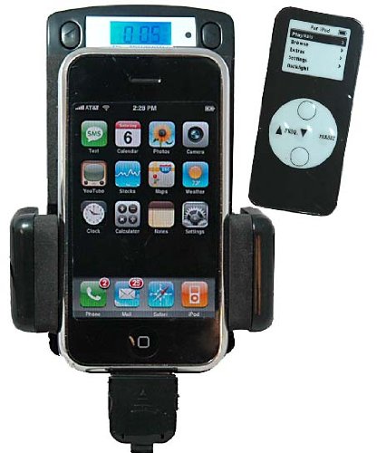 8 in 1 8in1 car wireless FM Transmitter+Car Charger +Holder/Dock+REMOTE for iPod Touch Classic Nano 3G Mini Video Photo Apple iPhone 3G MP3 Player (Compatible with iPhone 3G) (Charges iPhone 3G)