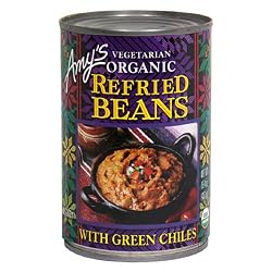 Amy's Organic Refried Beans with Mild Green Chiles, 15.4-Ounce Cans (Pack of 12)