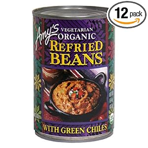 Amy's Organic Refried Beans with Mild Green Chiles, 15.4-Ounce Cans (Pack of 12) by Amy's Organic